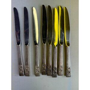 Community Coronation 8 Dinner Knives Oneida Stainless Flatware